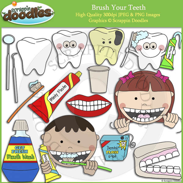 brush teeth clip art kids