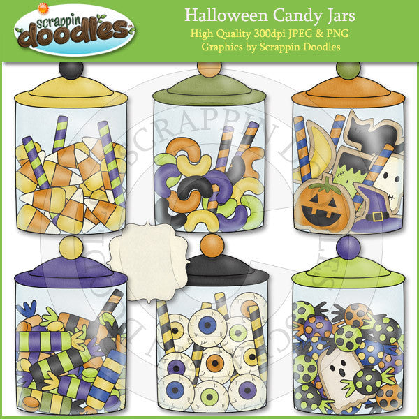 halloween candy jar clip art