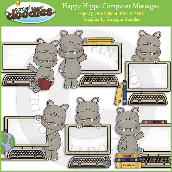 Happy Hippo Computer Messages – Scrappin Doodles