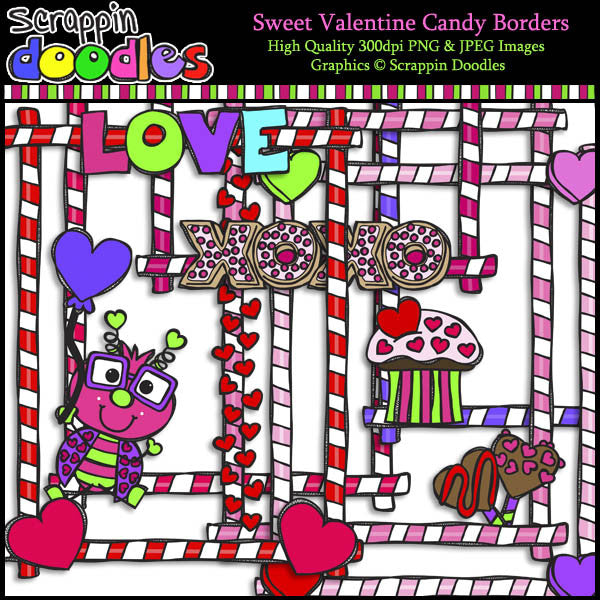 valentine candy border clip art