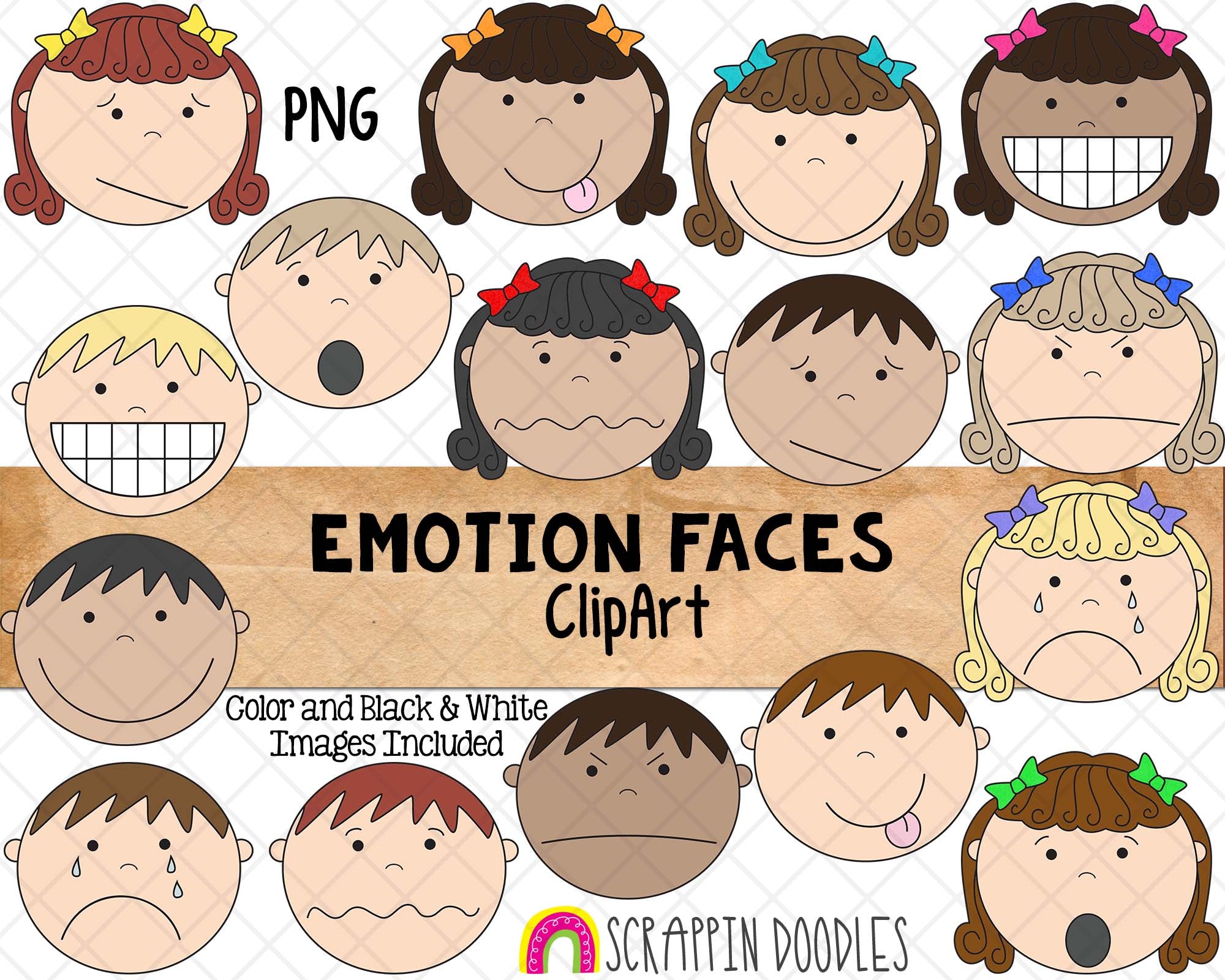 different emotion faces