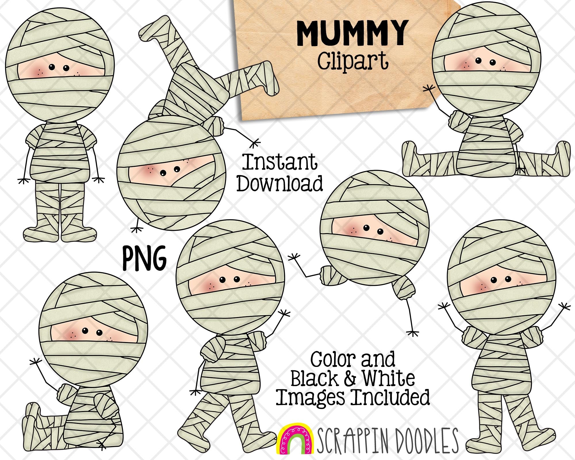mummy clip art black and white