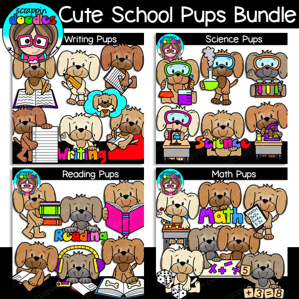 Clipart - High School Teens Writing Bundle (Sets 1-2)