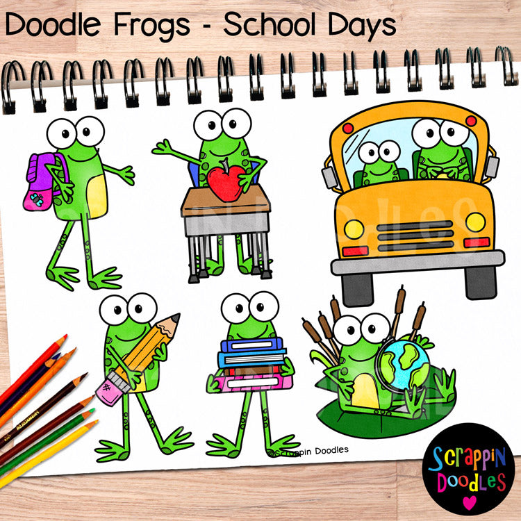frogs school clipart