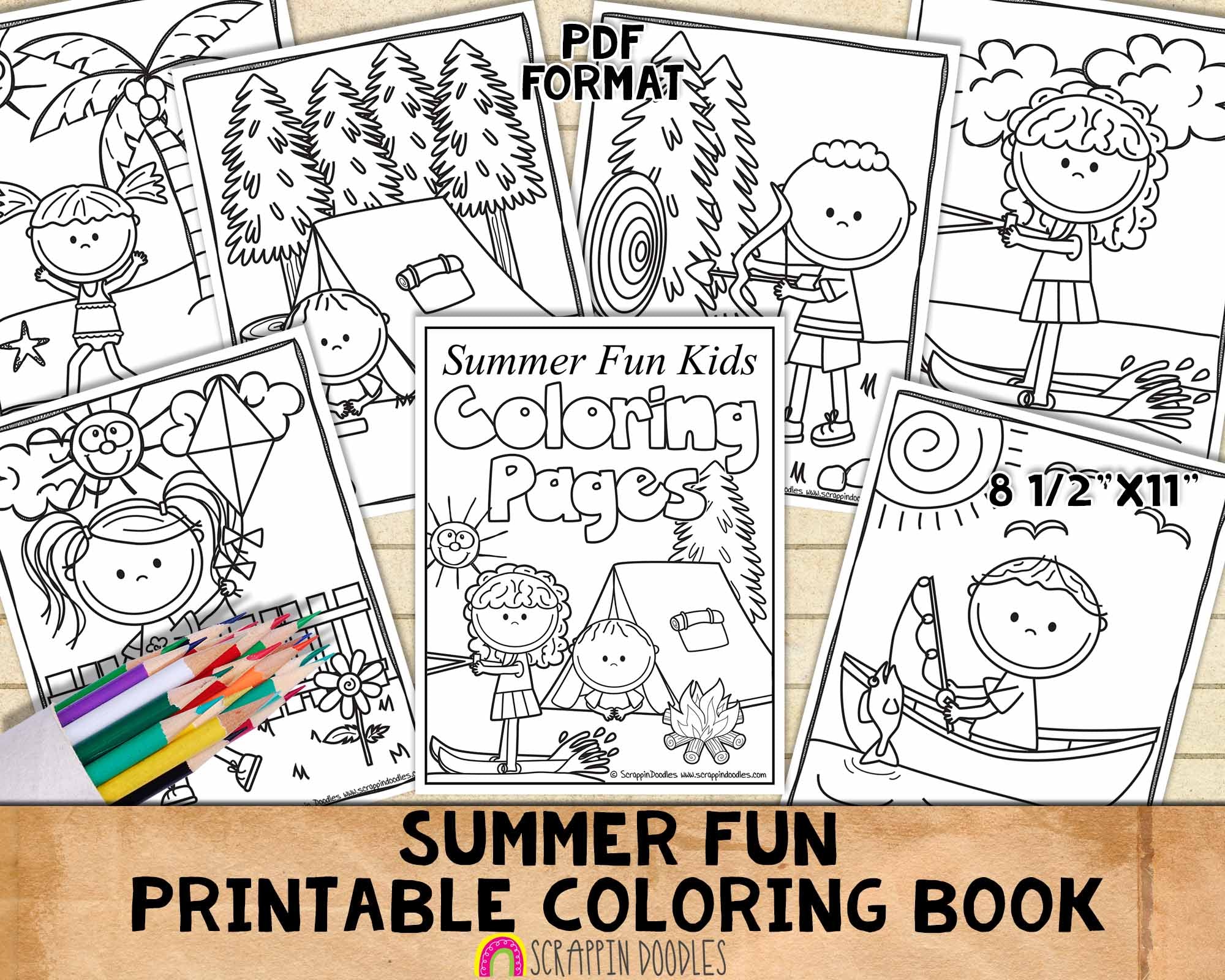Summer activities, kids activities, kids coloring page, downloadable  coloring