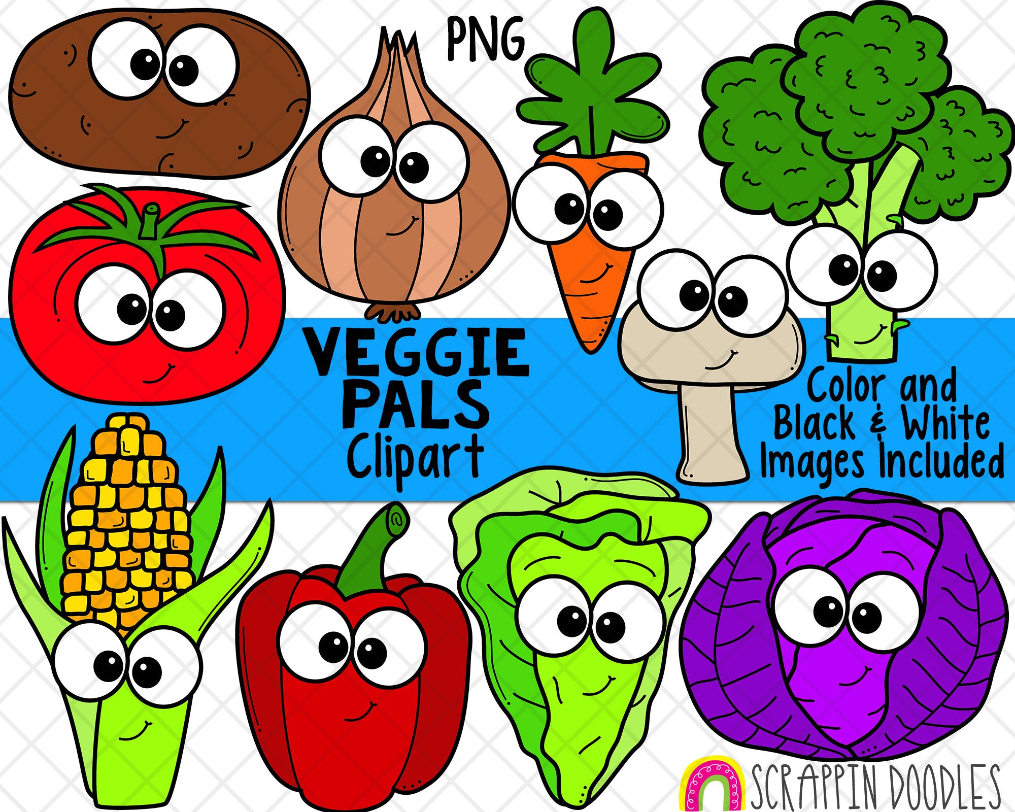 cartoon fruits and vegetables clipart