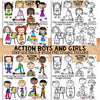 Doodle Kids Clipart Bundle 6 - Doodle Boy and Girl Bundle 6