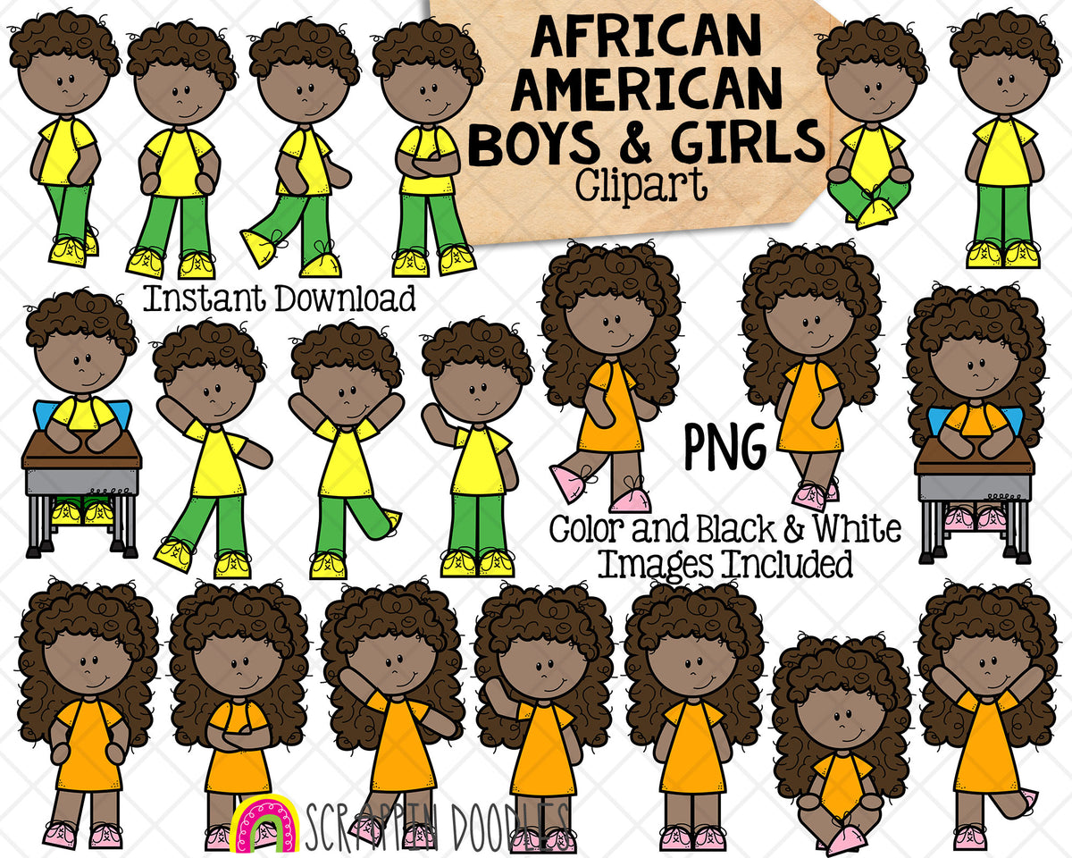 Multicultural Kids Clip Art Bundle