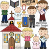 Baptism ClipArt - Church - Baptize - Priest - Praying - Family - Commercial Use PNG