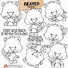 Beaver ClipArt - Beavers Posing - Different Poses - Peeking - Laying - Cartwheel - Sitting - Woodland Beavers - Commercial Use