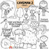 Caveman 2 ClipArt - Prehistoric - Cave Paintings - Woolly Mammoth - Saber Toothed Tiger - Dinosaur - Commercial Use PNG