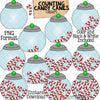 Counting Candy Canes ClipArt - Christmas CandyCanes In A Jar - Seasonal Math Graphics - Commercial Use PNG