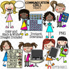 Communication Girls Clip Art - Doodle Kids Stick Figure Graphics - Voice Levels - Communication Chart - iPad - Laptop - Commercial Use PNG