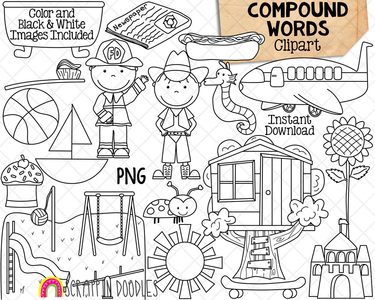 Compound Words ClipArt - Commercial Use PNG Sublimation