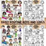 Doodle Kids Clipart Bundle 6 - Doodle Boy and Girl Bundle 6