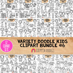 Doodle Kids Clipart Bundle 6 - Doodle Boy and Girl Bundle 6