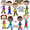 Emotion ClipArt - Doodle Boys Expression Clip Art - Facial Expressions - Happy - Sad - Angry - Indifferent - Frustrated - Commercial Use PNG