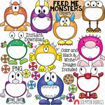 Feed Me Monsters ClipArt - Feeding Open Mouth - Monster - Cookie - Candy - Create a Game