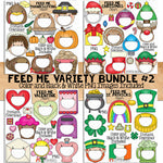 Feed Me Variety ClipArt Bundle 2 - Christmas - Thanksgiving - Valentines Day - St Patricks Day