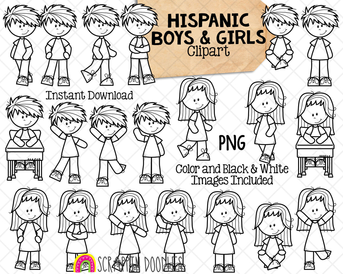 Multicultural Kids Clip Art Bundle