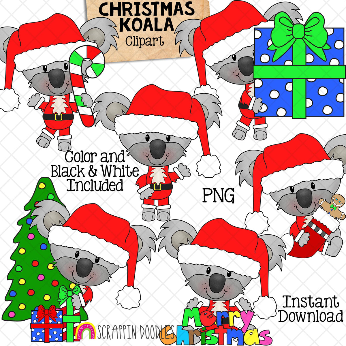 Koala ClipArt Bundle - Koala Bears Graphics - Commercial Use PNG