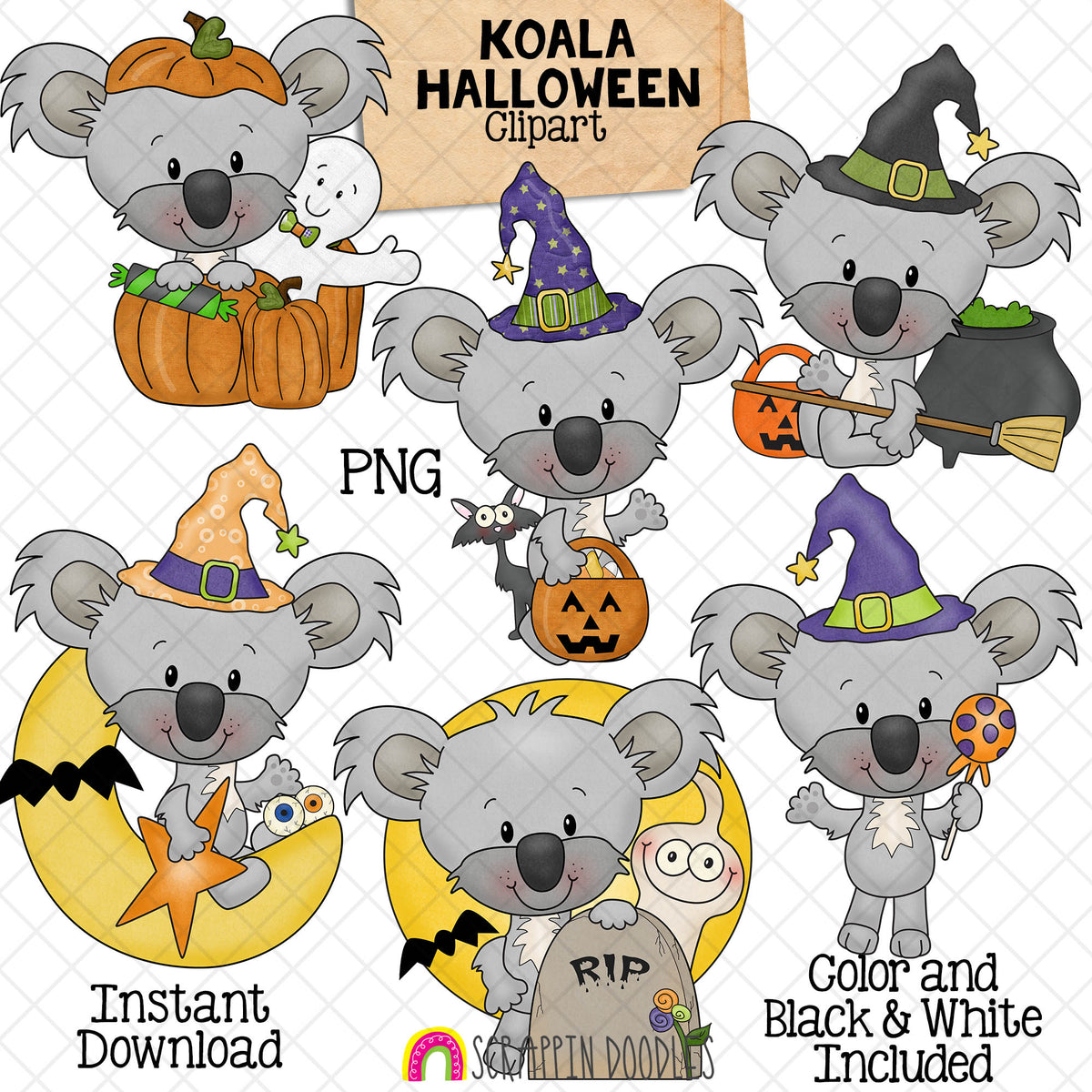 Koala ClipArt Bundle - Koala Bears Graphics - Commercial Use PNG