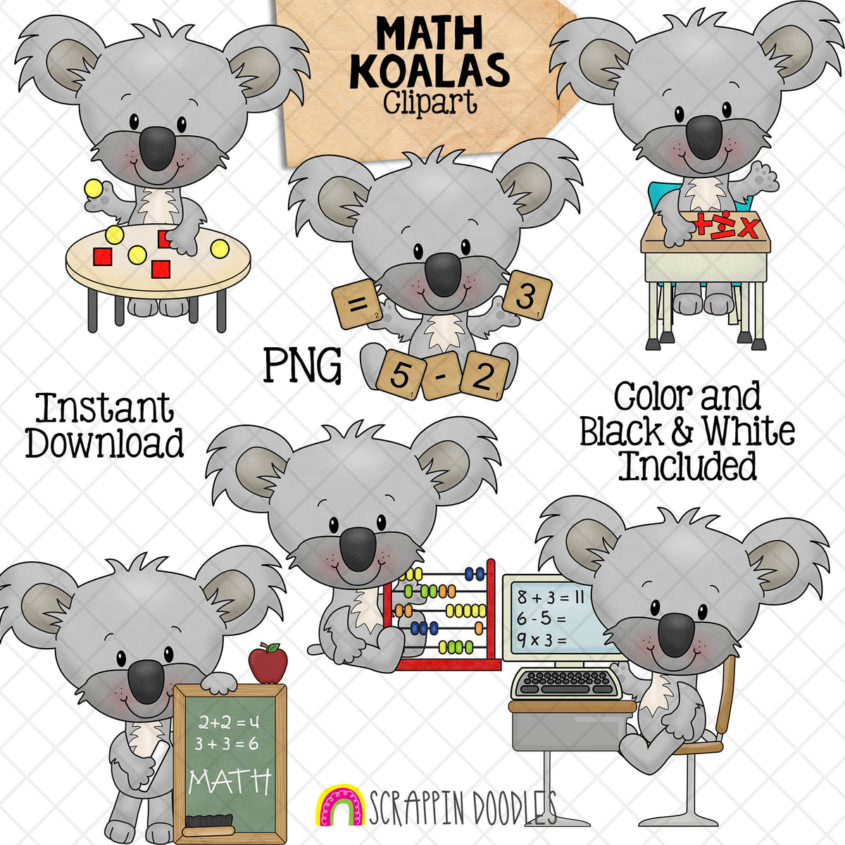 Koala ClipArt Bundle - Koala Bears Graphics - Commercial Use PNG