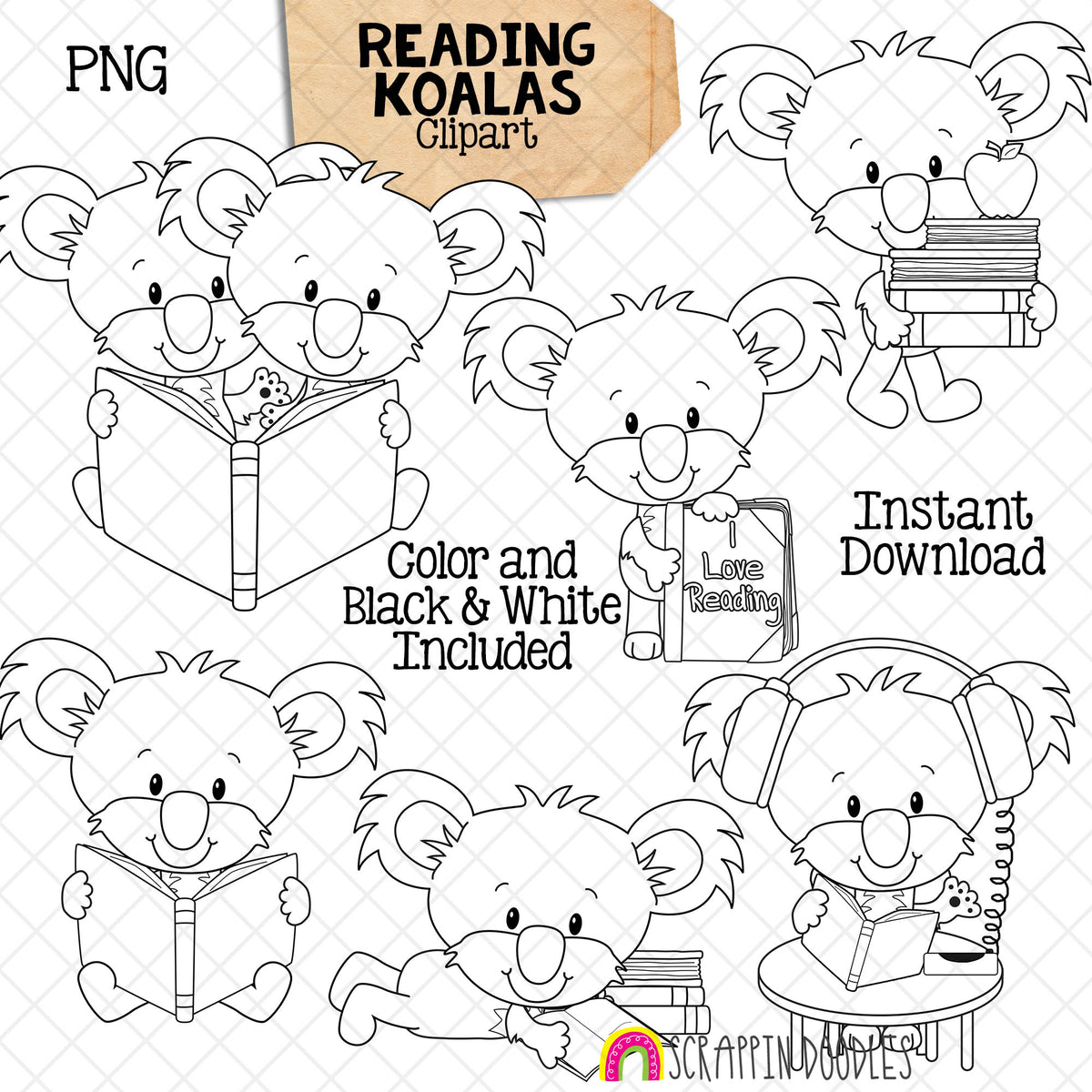 Koala ClipArt Bundle - Koala Bears Graphics - Commercial Use PNG