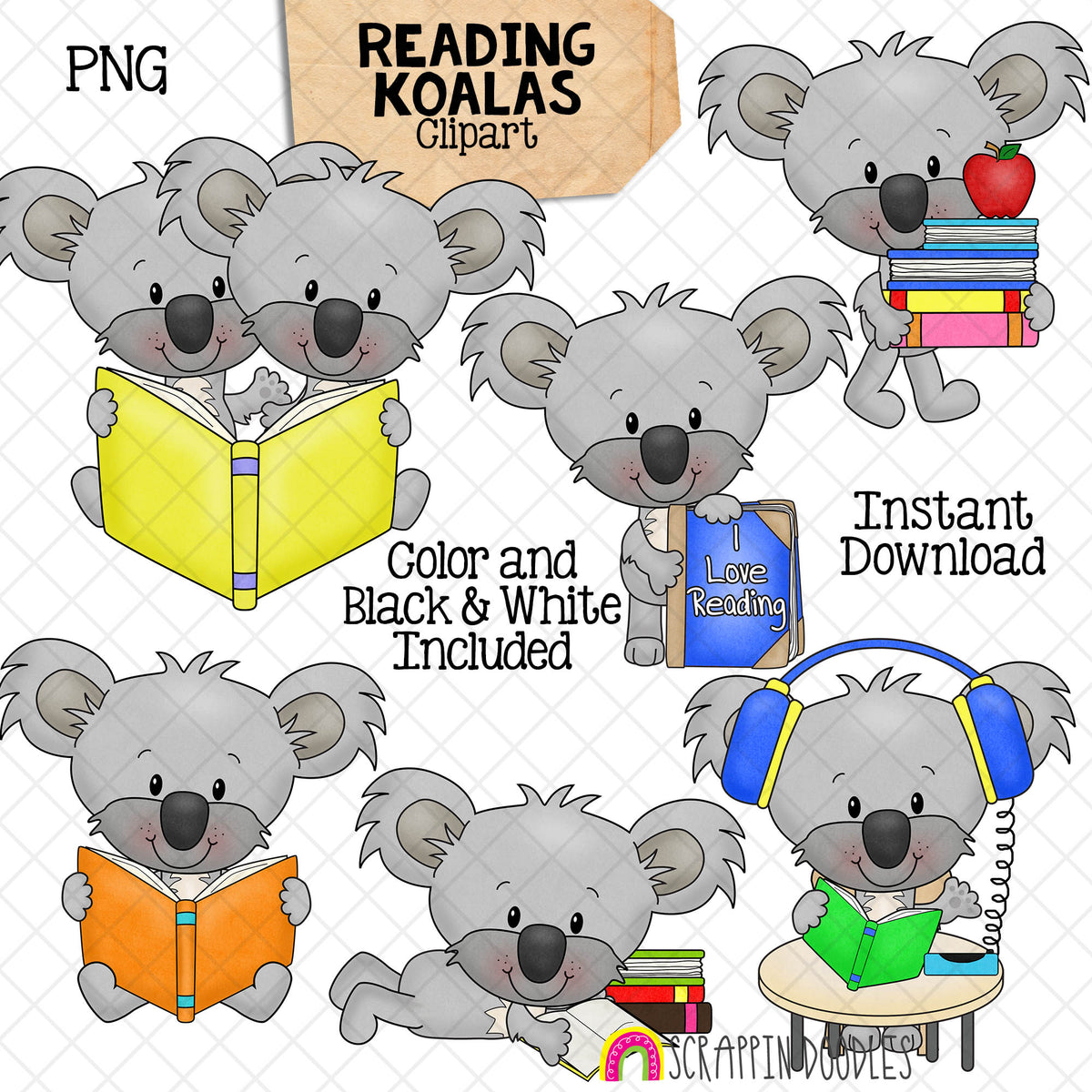 Koala ClipArt Bundle - Koala Bears Graphics - Commercial Use PNG