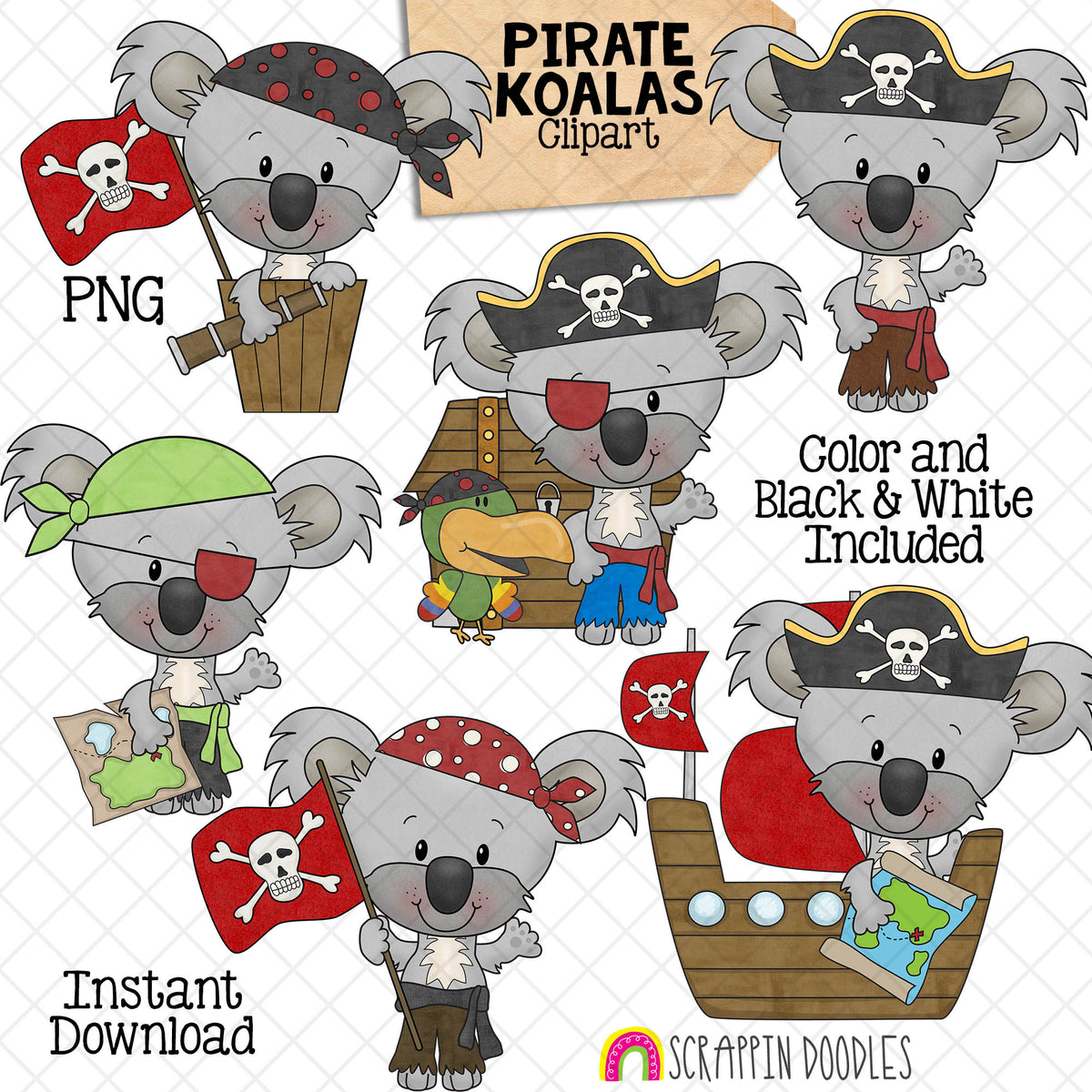 Koala ClipArt Bundle - Koala Bears Graphics - Commercial Use PNG