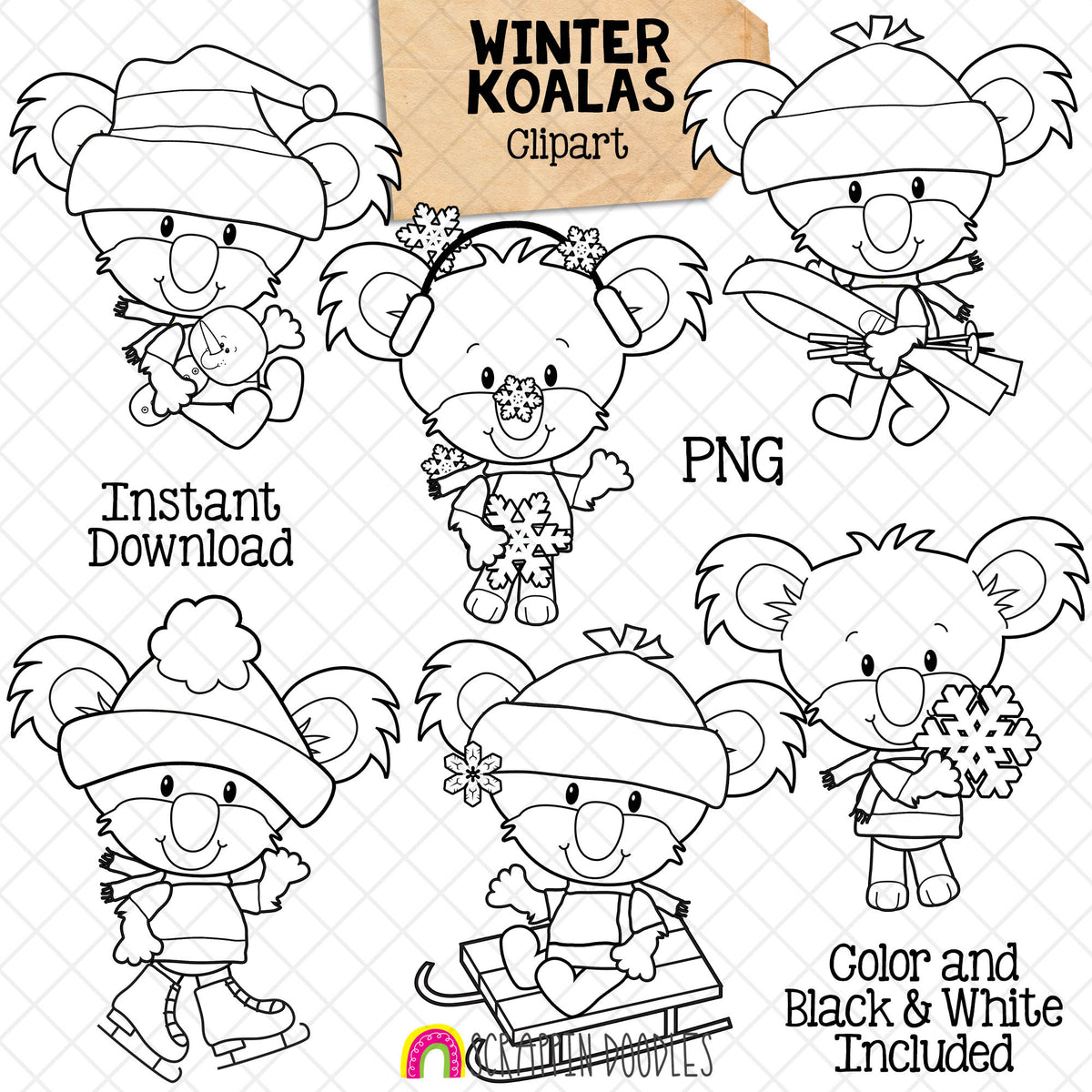 Koala ClipArt Bundle - Koala Bears Graphics - Commercial Use PNG