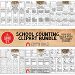 School Counting ClipArt Bundle - Seasonal Math Graphics