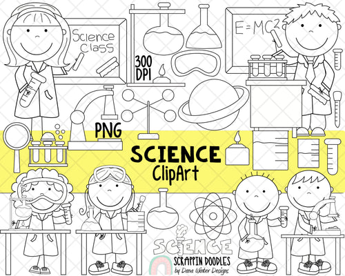 Science Clipart - Science Teacher ClipArt - Science Class - Chemistry Graphics - Test Tubes - Kids Doing Experiments&nbsp; - Commercial Use PNG Sublimation