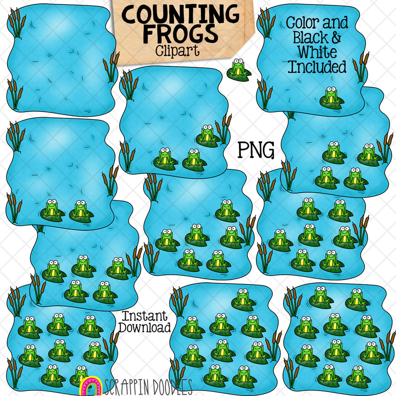  Spring Counting ClipArt Bundle - Seasonal Math Graphics - Commercial Use PNG