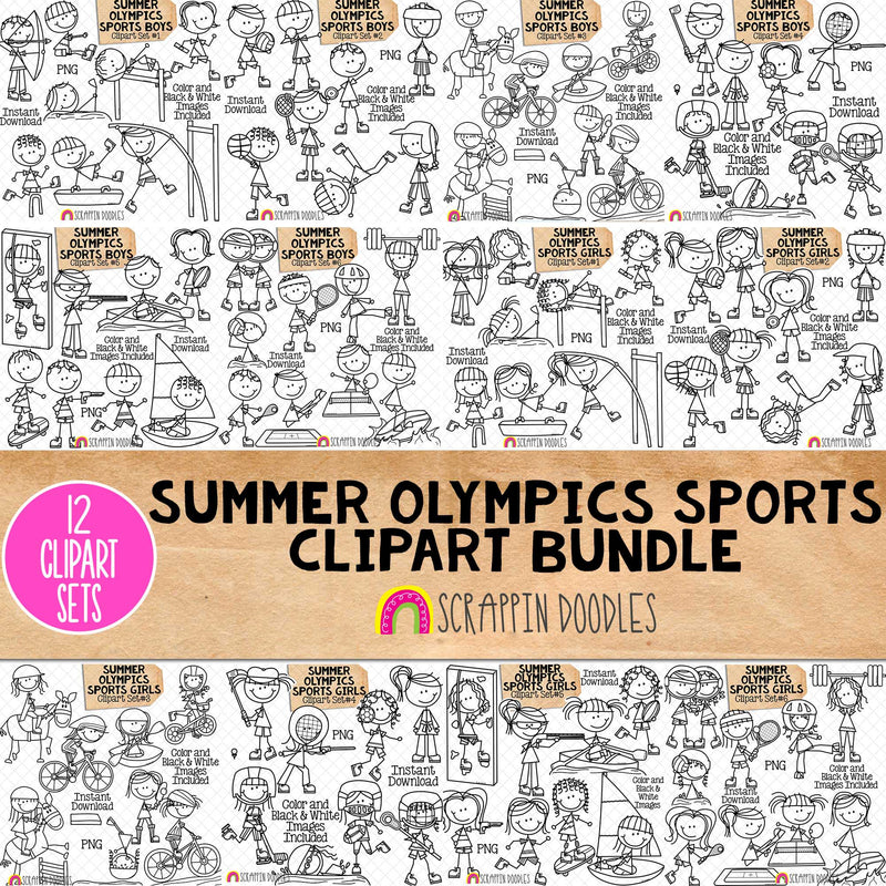 Summer Olympics Sports ClipArt Bundle - 49 Different Olympic Sports