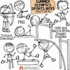 Summer Olympics Sports Boys ClipArt Set 1 - Archery - Gymnastics - Artistic Swimming - Relay Race - Hurdles - Long Jump - High Jump - Pole Vault - Doodle Boys - Commercial Use PNG