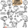 Summer Olympics Sports Boys ClipArt Set 2 - Discus - Shot Put - Badminton - Baseball - Basketball - Boxing - Breaking - Volleyball - Doodle Boys - Commercial Use PNG