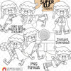 Super Elf Clip Art - Christmas Elves - Super Hero - Standing - Flying - Walking - Elfkins - Commercial Use - Hand Drawn PNG