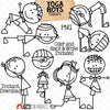 Yoga Clip Art - Doodle Boys Doing Yoga Poses - Stick Figure Graphics - Commercial Use PNG
