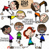 Yoga Clip Art - Doodle Boys Doing Yoga Poses - Stick Figure Graphics - Commercial Use PNG
