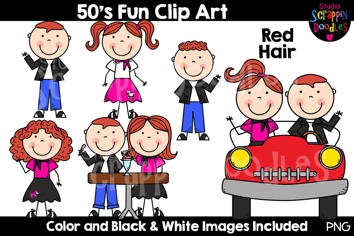 Fifties Fun Kids Clip Art