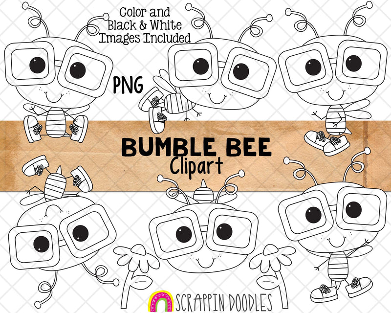 cute bee clipart black and white