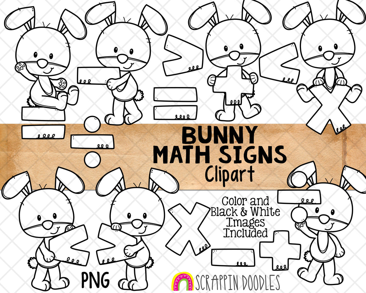 Easter Bunny Math Clip Art Bundle 2021