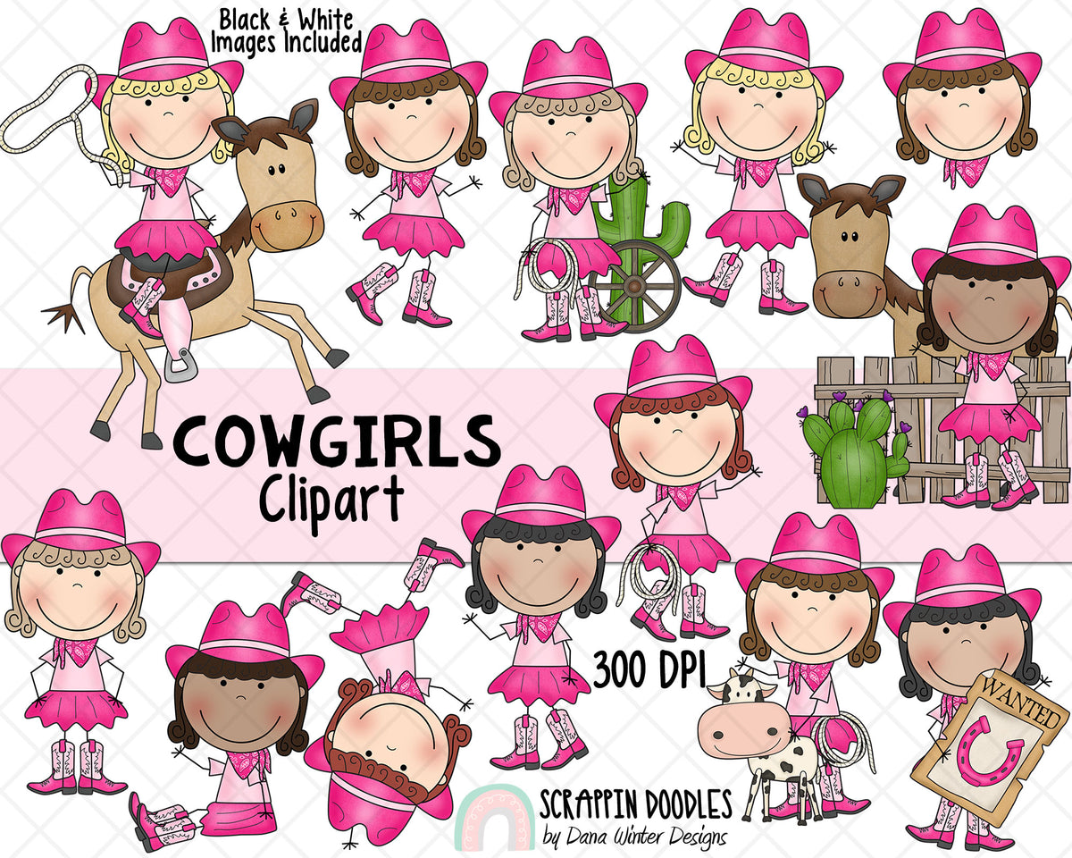 Cowgirl ClipArt - Cowgirls - Western ClipArt - Wild West Clipart - Southwest ClipArt - CowGirl Riding Horse ClipArt - Wanted Poster