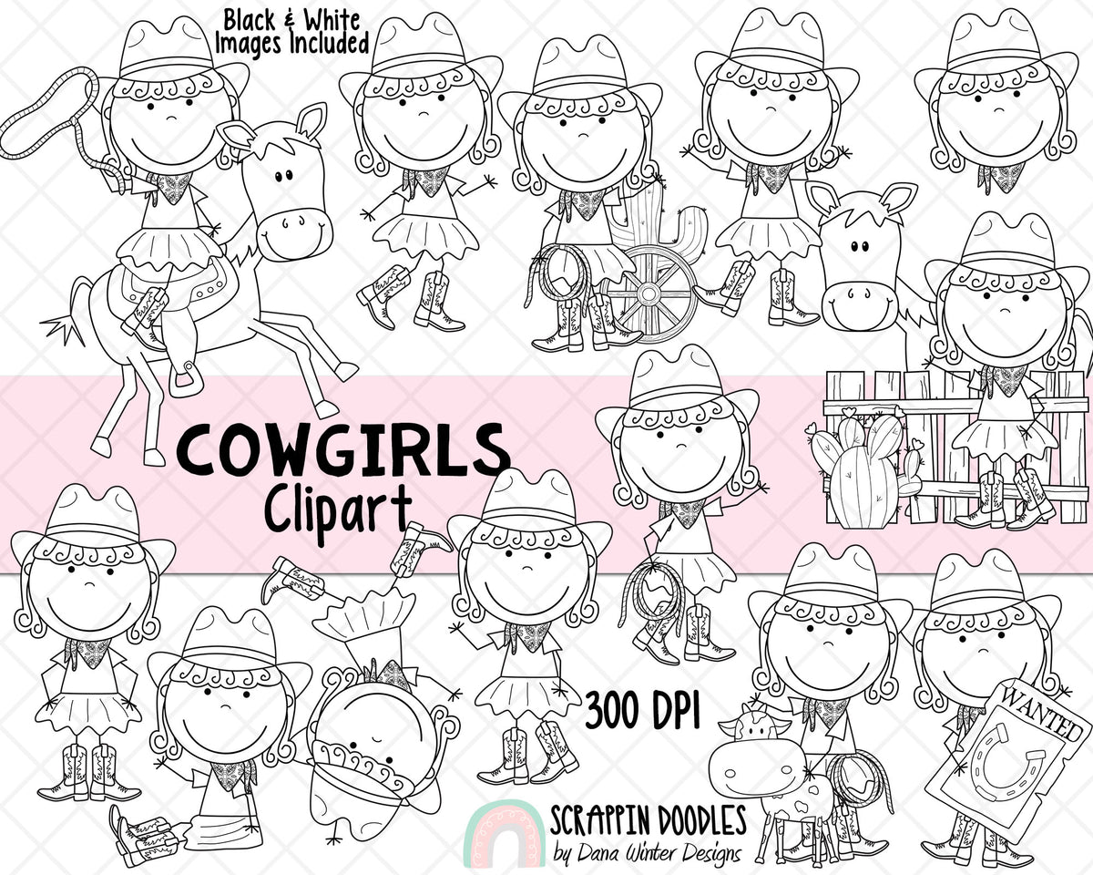 Cowgirl ClipArt - Cowgirls - Western ClipArt - Wild West Clipart - Southwest ClipArt - CowGirl Riding Horse ClipArt - Wanted Poster