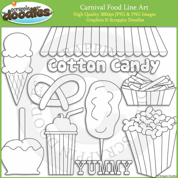 carnival clip art black and white cotton candy