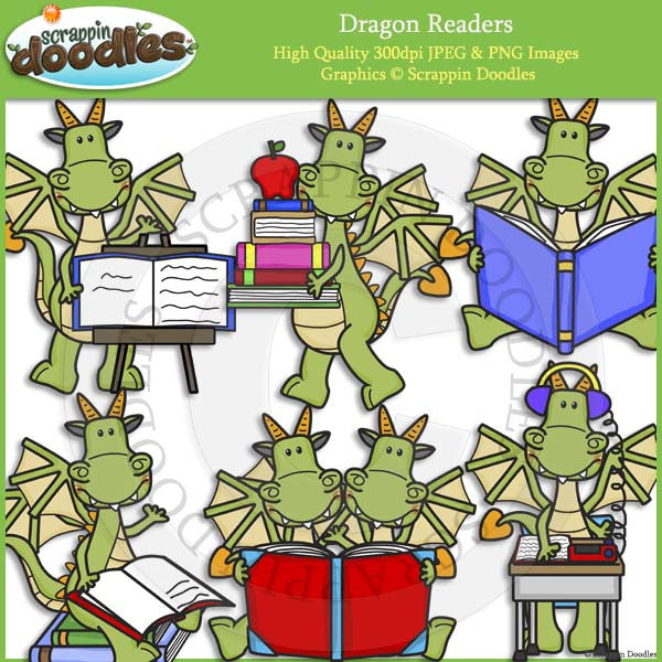 Dragon Readers Clip Art