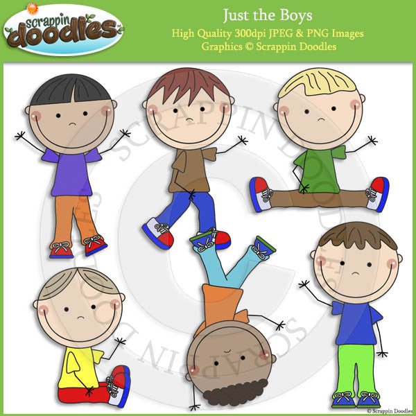 Just the Boys Clip Art