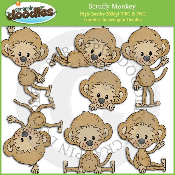 Scruffy Monkey Clip Art