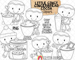 Gingerbread Cookie Clip Art - Little Gingy Cocoa Clipart - Christmas Cookies - Commercial Use PNG Sublimation